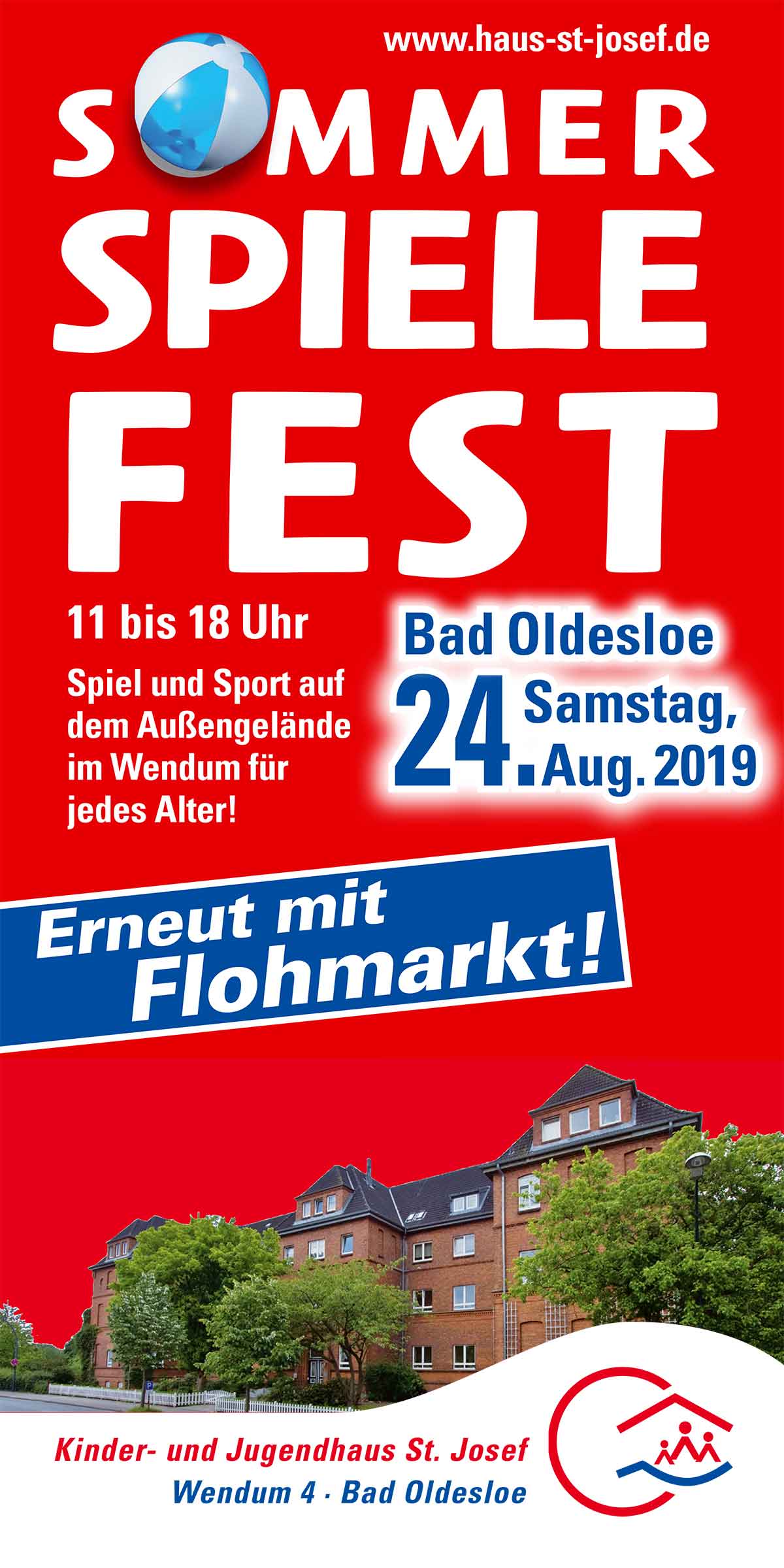 Sommer-Spiele-Fest mit Flohmarkt am Samstag, den 24. August 2019