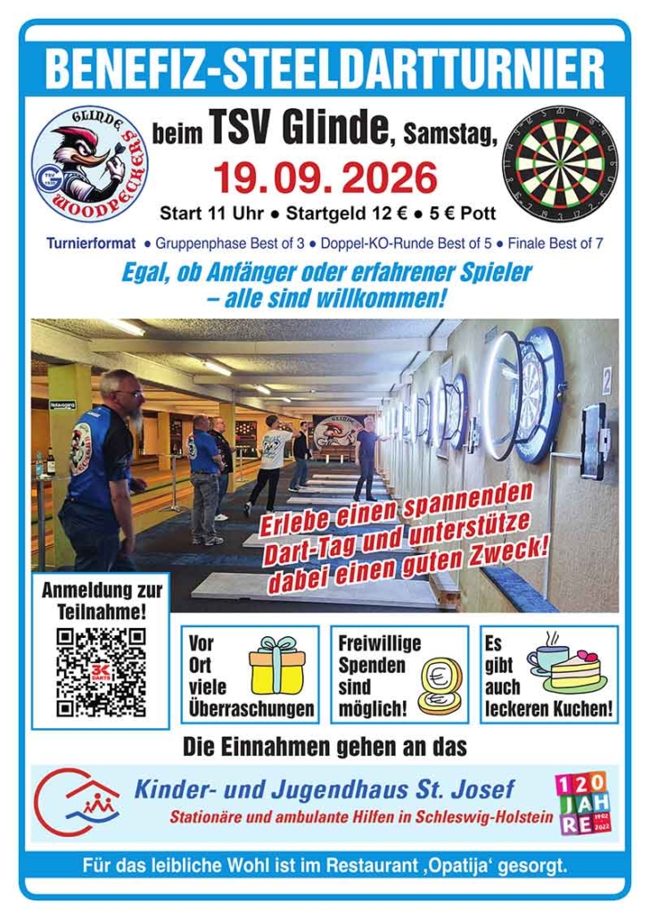 Dart-Turnier beim TSV Glinde – Neuer Termin am 19. September